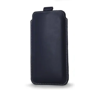 Wholesale LURESKO LILLA XXXL leather slipcase slipcase for phone 6.5' - 6.9' (blue smooth with white thread) - LUR38 - {ean13} - Hurt