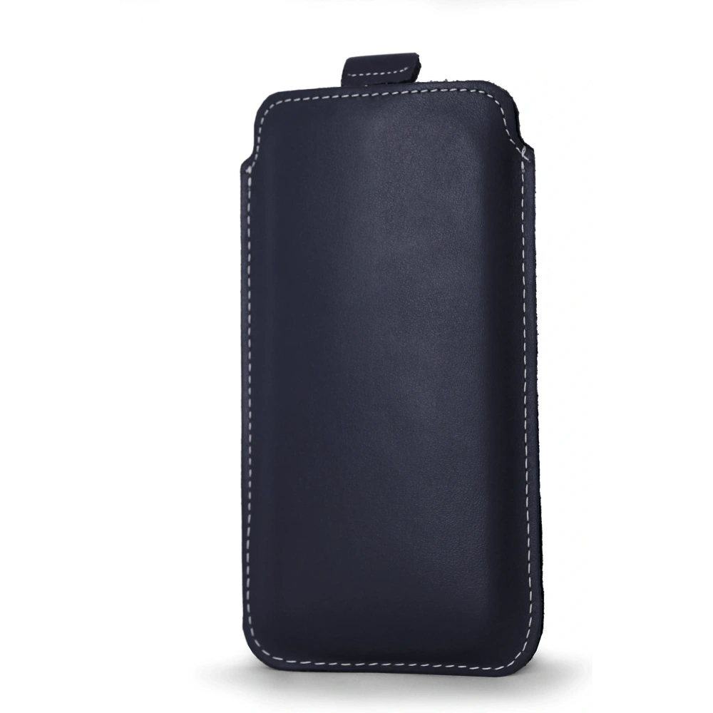 Wholesale LURESKO LILLA XXXL leather slipcase slipcase for phone 6.5' - 6.9' (blue smooth with white thread) - LUR38 - {ean13} - Hurt