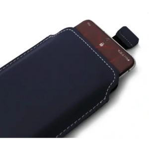 Wholesale LURESKO LILLA XXXL leather slipcase slipcase for phone 6.5' - 6.9' (blue smooth with white thread) - LUR38 - {ean13} - Hurt