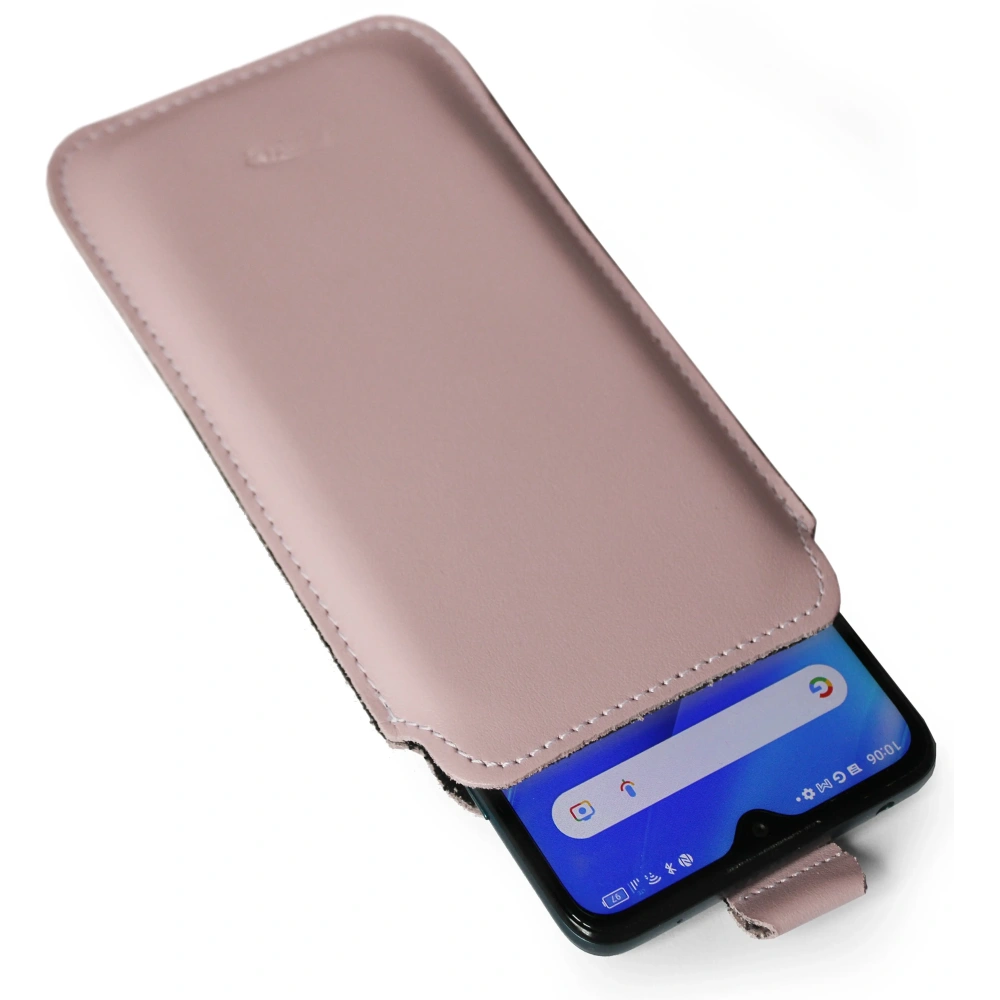 Wholesale LURESKO LILLA XXXL leather slip case slip for phone 6.5' - 6.9' (smooth pink with white thread) - LUR39 - {ean13} - Hurt