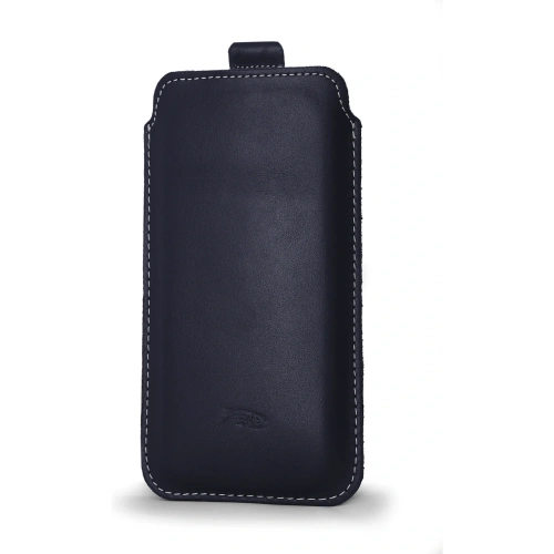 Skórzane etui wsuwane LURESKO LILLA XXXL wsuwka na telefon 6.5' - 6.9' (niebieski gładki biała nić)