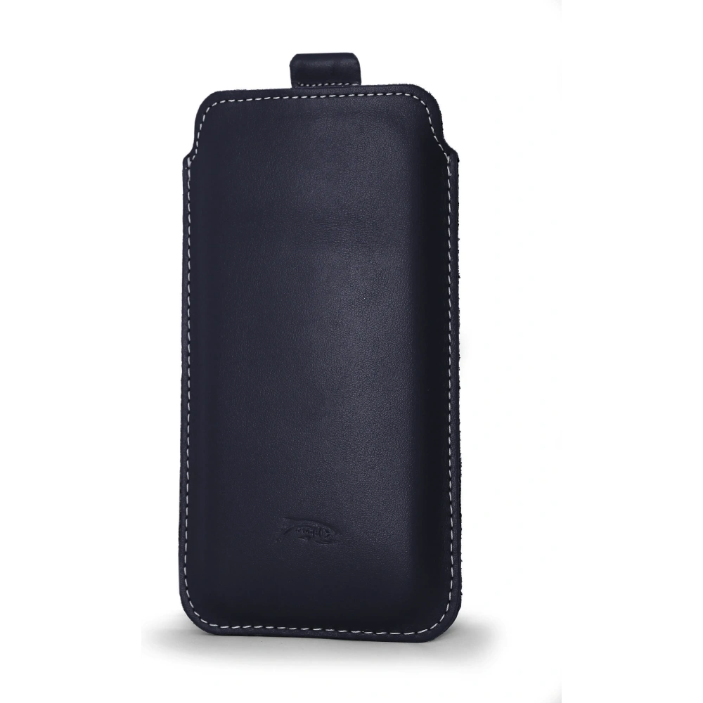 Wholesale LURESKO LILLA XXXL leather slipcase slipcase for phone 6.5' - 6.9' (blue smooth with white thread) - LUR38 - {ean13} - Hurt