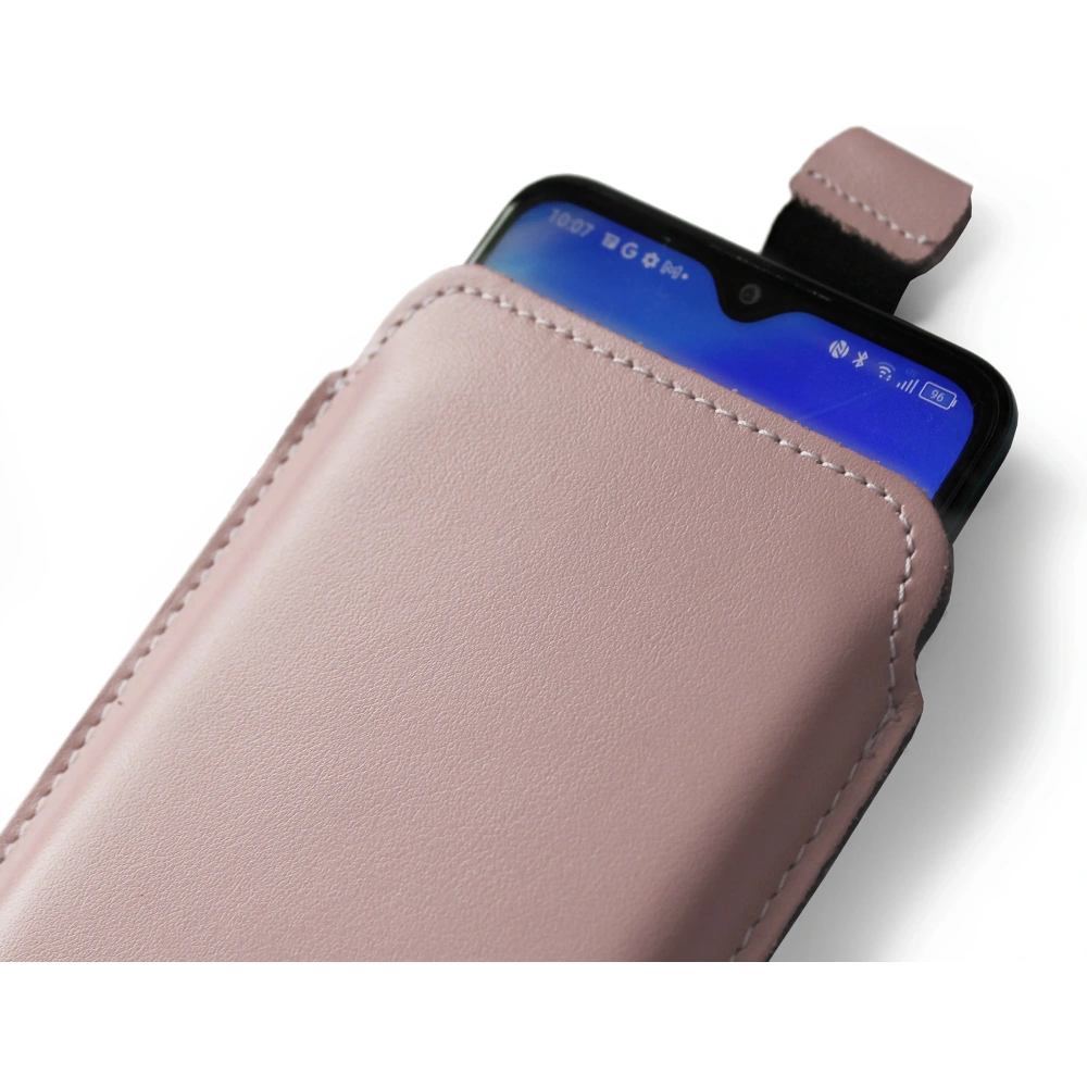 Wholesale LURESKO LILLA XXXL leather slip case slip for phone 6.5' - 6.9' (smooth pink with white thread) - LUR39 - {ean13} - Hurt