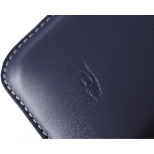 Skórzane etui wsuwane LURESKO LILLA XXXL wsuwka na telefon 6.5' - 6.9' (niebieski gładki biała nić)