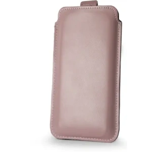 Wholesale LURESKO LILLA XXXL leather slip case slip for phone 6.5' - 6.9' (smooth pink with white thread) - LUR39 - {ean13} - Hurt