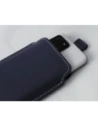 Wholesale LURESKO LILLA XXXL leather slipcase slipcase for phone 6.5' - 6.9' (blue smooth with white thread) - LUR38 - {ean13} - Hurt