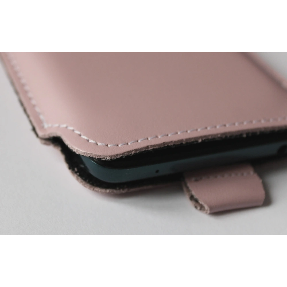 Wholesale LURESKO LILLA XXXL leather slip case slip for phone 6.5' - 6.9' (smooth pink with white thread) - LUR39 - {ean13} - Hurt