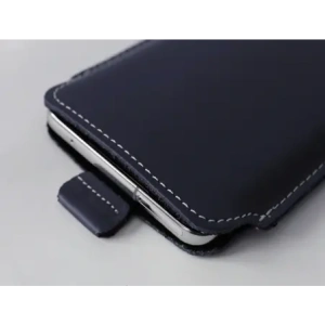 Wholesale LURESKO LILLA XXXL leather slipcase slipcase for phone 6.5' - 6.9' (blue smooth with white thread) - LUR38 - {ean13} - Hurt