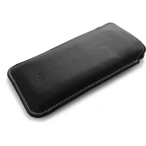 Wholesale LURESKO LILLA 4XL leather slipcase slip for a phone up to 7 inches, leather case (black smooth with white thread) - LUR40 - {ean13} - Hurt