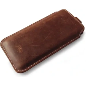 Wholesale LURESKO LILLA 4XL leather slip case slip-in for a phone up to 7 inches, leather cover (vintage brown with white thread) - LUR41 - {ean13} - Hurt
