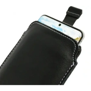 Wholesale LURESKO LILLA 4XL leather slipcase slip for a phone up to 7 inches, leather case (black smooth with white thread) - LUR40 - {ean13} - Hurt