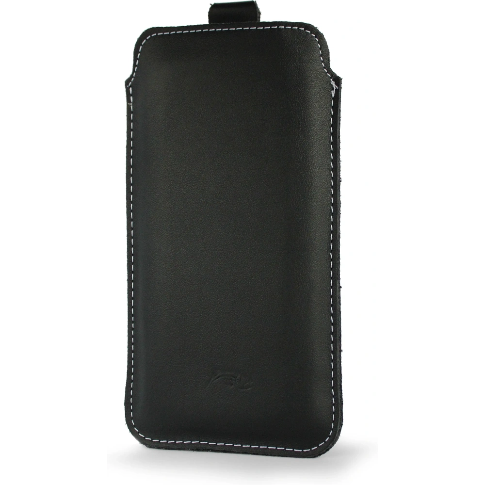 Wholesale LURESKO LILLA 4XL leather slipcase slip for a phone up to 7 inches, leather case (black smooth with white thread) - LUR40 - {ean13} - Hurt