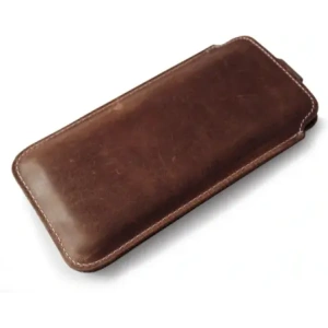 Wholesale LURESKO LILLA 4XL leather slip case slip-in for a phone up to 7 inches, leather cover (vintage brown with white thread) - LUR41 - {ean13} - Hurt