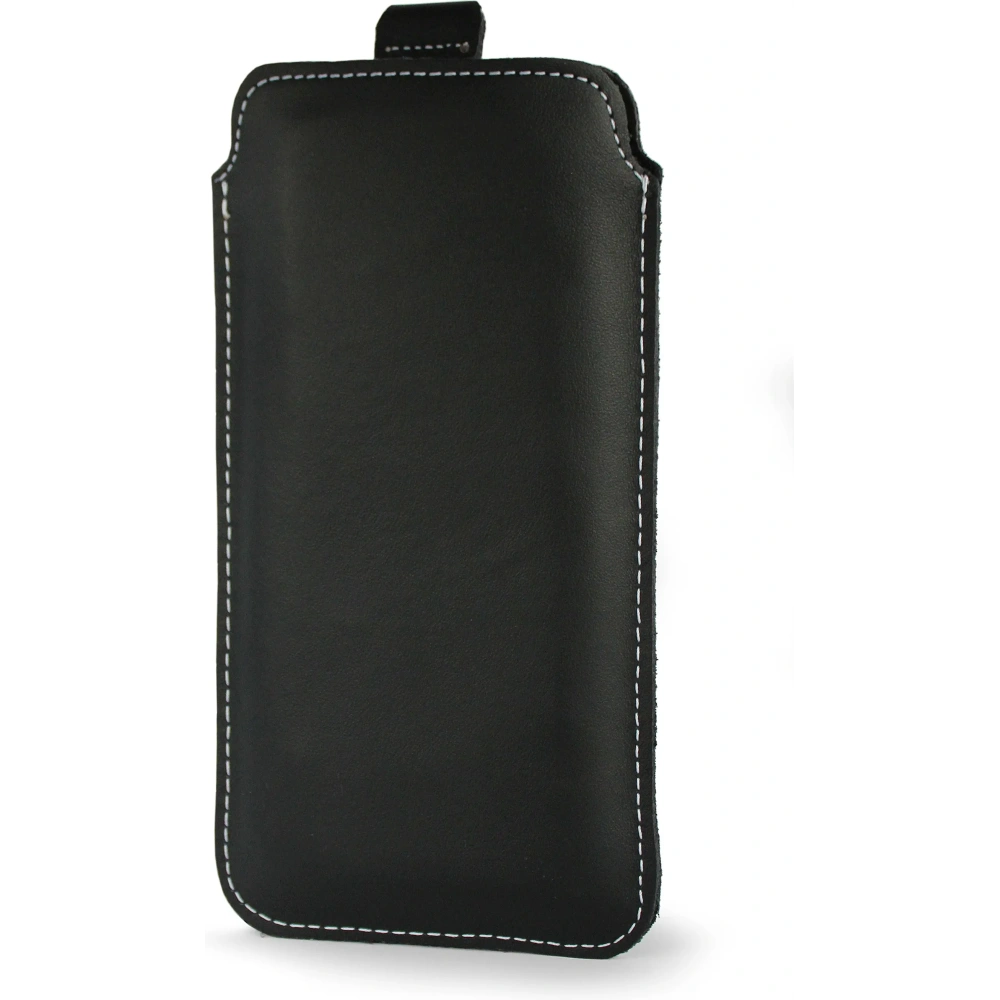 Wholesale LURESKO LILLA 4XL leather slipcase slip for a phone up to 7 inches, leather case (black smooth with white thread) - LUR40 - {ean13} - Hurt