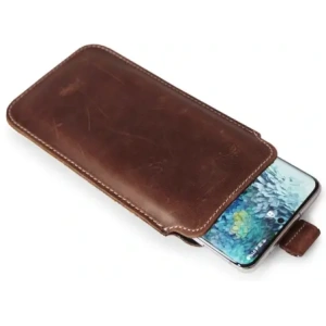 Wholesale LURESKO LILLA 4XL leather slip case slip-in for a phone up to 7 inches, leather cover (vintage brown with white thread) - LUR41 - {ean13} - Hurt
