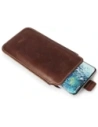 Wholesale LURESKO LILLA 4XL leather slip case slip-in for a phone up to 7 inches, leather cover (vintage brown with white thread) - LUR41 - {ean13} - Hurt