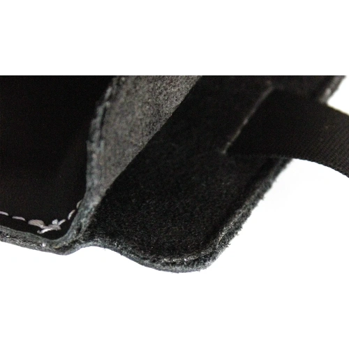 Skórzane etui wsuwane LURESKO LILLA 4XL wsuwka na telefon do 7' cali pokrowiec skórzany (czarny gładki biała nić)