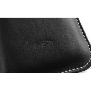 Wholesale LURESKO LILLA 4XL leather slipcase slip for a phone up to 7 inches, leather case (black smooth with white thread) - LUR40 - {ean13} - Hurt