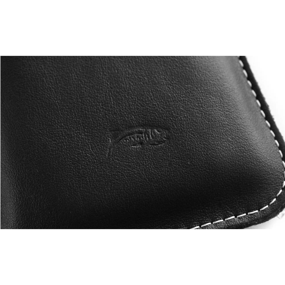 Wholesale LURESKO LILLA 4XL leather slipcase slip for a phone up to 7 inches, leather case (black smooth with white thread) - LUR40 - {ean13} - Hurt