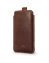 Wholesale LURESKO LILLA 4XL leather slip case slip-in for a phone up to 7 inches, leather cover (vintage brown with white thread) - LUR41 - {ean13} - Hurt