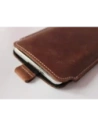 Wholesale LURESKO LILLA 4XL leather slip case slip-in for a phone up to 7 inches, leather cover (vintage brown with white thread) - LUR41 - {ean13} - Hurt