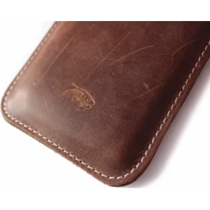 Wholesale LURESKO LILLA 4XL leather slip case slip-in for a phone up to 7 inches, leather cover (vintage brown with white thread) - LUR41 - {ean13} - Hurt