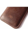 Wholesale LURESKO LILLA 4XL leather slip case slip-in for a phone up to 7 inches, leather cover (vintage brown with white thread) - LUR41 - {ean13} - Hurt