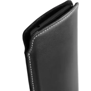 Wholesale LURESKO NORTHERN XXXL leather case slip-on for phone (black smooth with white thread) - LUR43 - {ean13} - Hurt