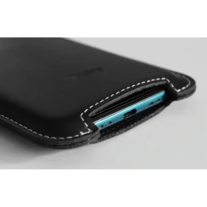 Wholesale LURESKO NORTHERN XXXL leather case slip-on for phone (black smooth with white thread) - LUR43 - {ean13} - Hurt