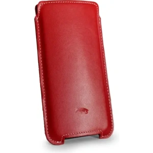 Wholesale LURESKO NORTHERN XXXL leather slip-on case for phone (red smooth with white thread) - LUR44 - {ean13} - Hurt