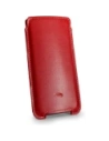 LURESKO NORTHERN XXXL leather slip-on case for phone (red smooth with white thread)