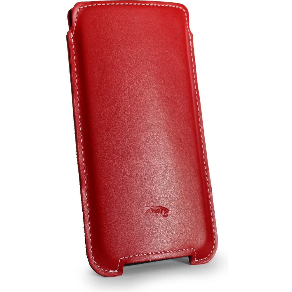 Wholesale LURESKO NORTHERN XXXL leather slip-on case for phone (red smooth with white thread) - LUR44 - {ean13} - Hurt