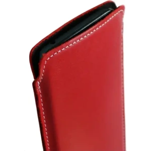 Wholesale LURESKO NORTHERN XXXL leather slip-on case for phone (red smooth with white thread) - LUR44 - {ean13} - Hurt