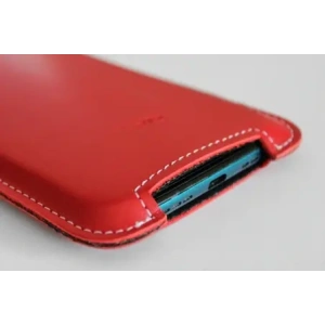 Hurtownia GSM - LURESKO NORTHERN XXXL Leder Slip-On-Hülle für das Telefon (rot glatt mit weißem Faden) - LUR44 - {ean13} - Hurt