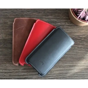 Wholesale LURESKO NORTHERN XXXL leather slip-on case for phone (red smooth with white thread) - LUR44 - {ean13} - Hurt