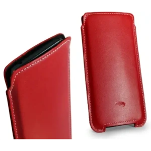 Wholesale LURESKO NORTHERN XXXL leather slip-on case for phone (red smooth with white thread) - LUR44 - {ean13} - Hurt
