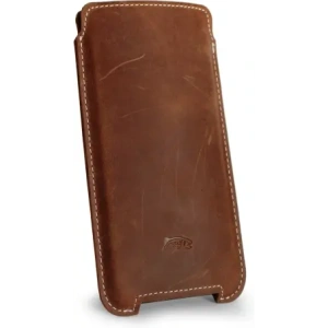 Wholesale LURESKO NORTHERN XXXL leather slipcase for phone (vintage brown with white thread) - LUR45 - {ean13} - Hurt
