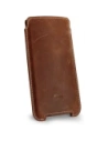LURESKO NORTHERN XXXL leather slipcase for phone (vintage brown with white thread)