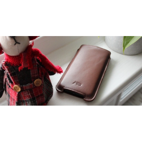 Skórzane etui LURESKO NORTHERN XXXL typu wsuwka na telefon (brąz gładki)