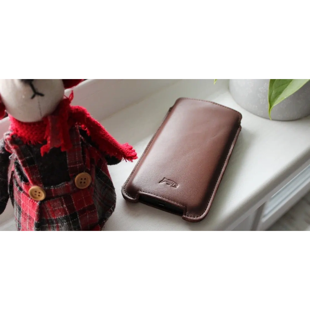 Wholesale LURESKO NORTHERN XXXL leather case pull-out type for phone (smooth brown) - LUR46 - {ean13} - Hurt