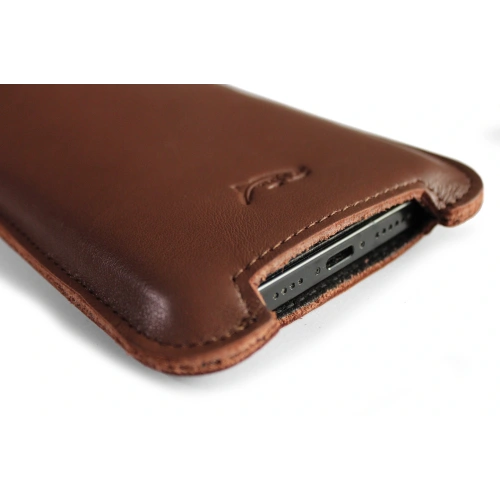 Skórzane etui LURESKO NORTHERN XXXL typu wsuwka na telefon (brąz gładki)