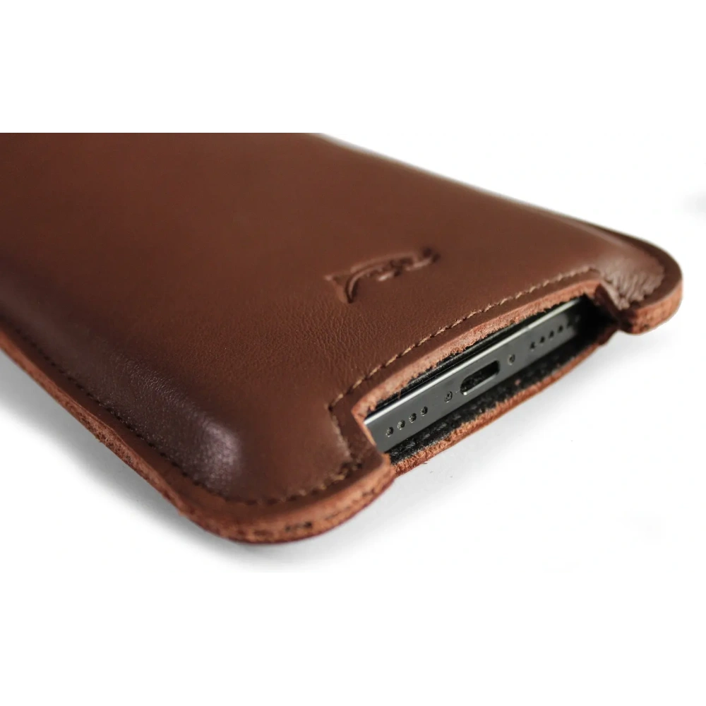 Wholesale LURESKO NORTHERN XXXL leather case pull-out type for phone (smooth brown) - LUR46 - {ean13} - Hurt
