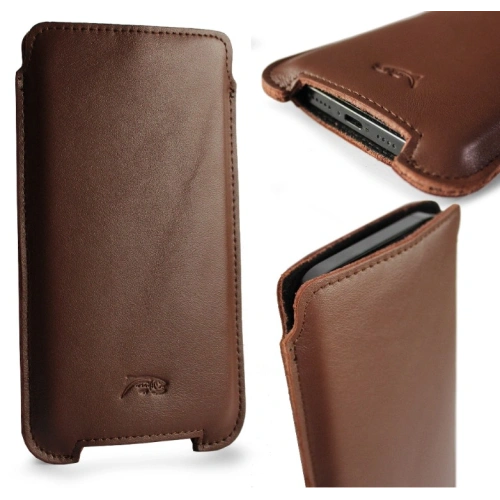 Skórzane etui LURESKO NORTHERN XXXL typu wsuwka na telefon (brąz gładki)