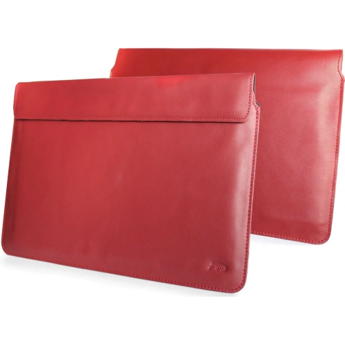 Skórzane etui LURESKO CLAYER XL+ na tablet 290 x 212 x 9mm (czerwony gładki  czerwona nić)