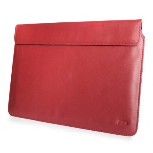 Skórzane etui LURESKO CLAYER XL+ na tablet 290 x 212 x 9mm (czerwony gładki  czerwona nić)