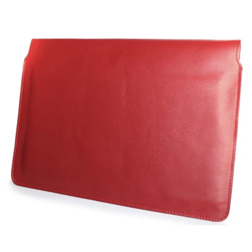Skórzane etui LURESKO CLAYER XL+ na tablet 290 x 212 x 9mm (czerwony gładki  czerwona nić)