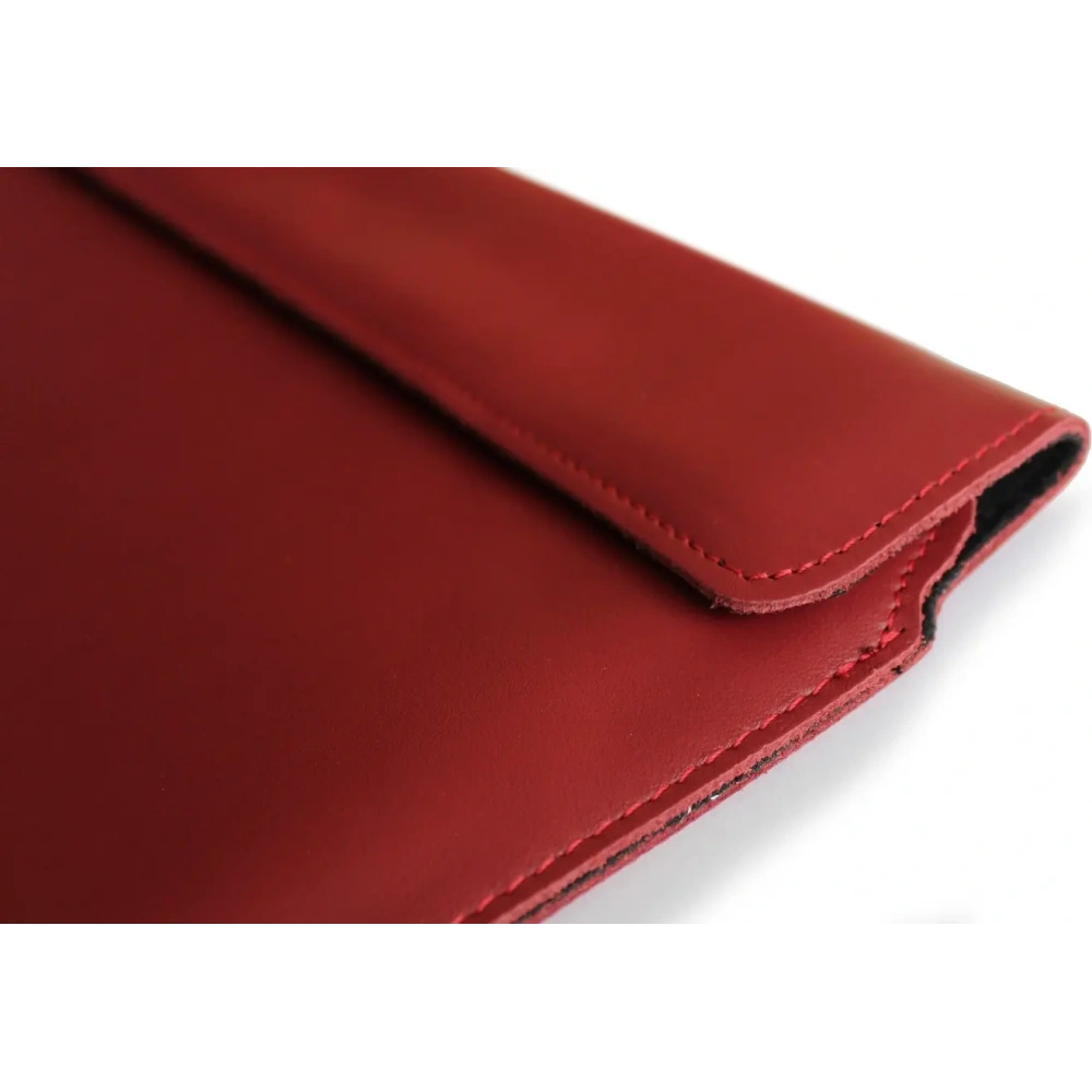 Wholesale LURESKO CLAYER XL+ leather case for tablet 290 x 212 x 9mm (red smooth with red thread) - LUR53 - {ean13} - Hurt