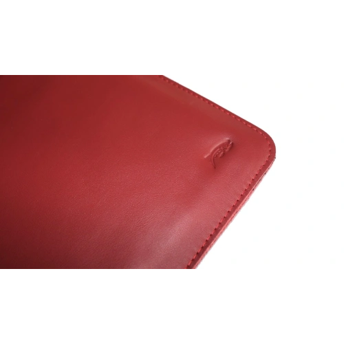 Skórzane etui LURESKO CLAYER XL+ na tablet 290 x 212 x 9mm (czerwony gładki  czerwona nić)