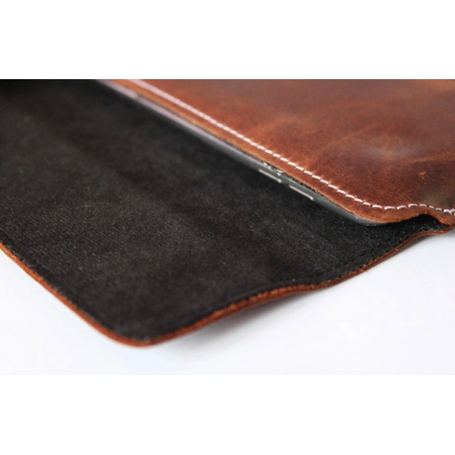 Skórzane etui LURESKO CLAYER XL+ na tablet 290 x 212 x 9mm (brąz vintage  biała nić)