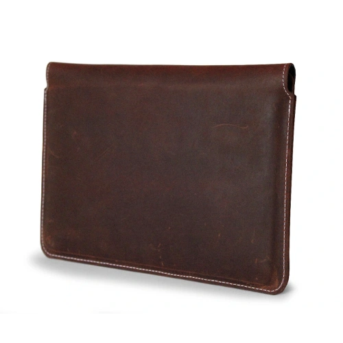 Skórzane etui LURESKO CLAYER XL+ na tablet 290 x 212 x 9mm (brąz vintage  biała nić)